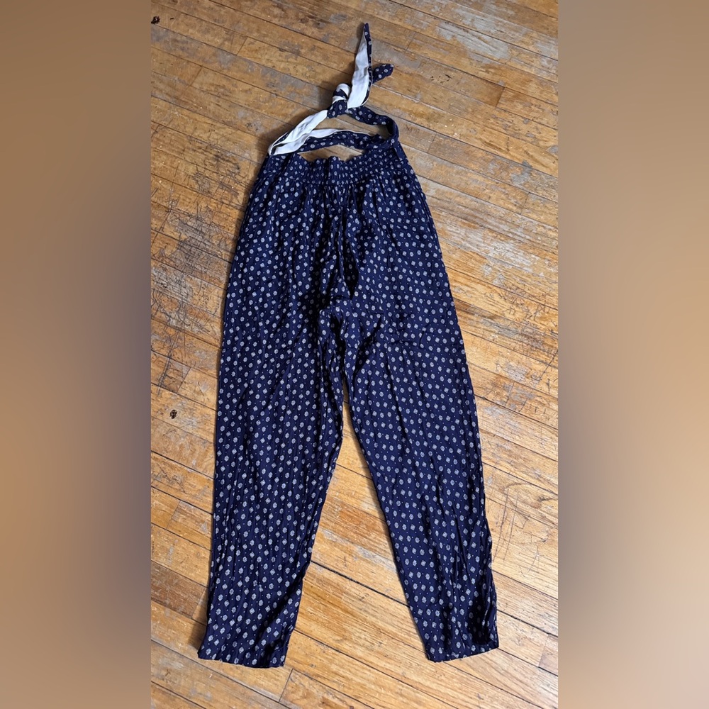 Preloved - Navy Pants with Belt Tie - Picture 2 of 5